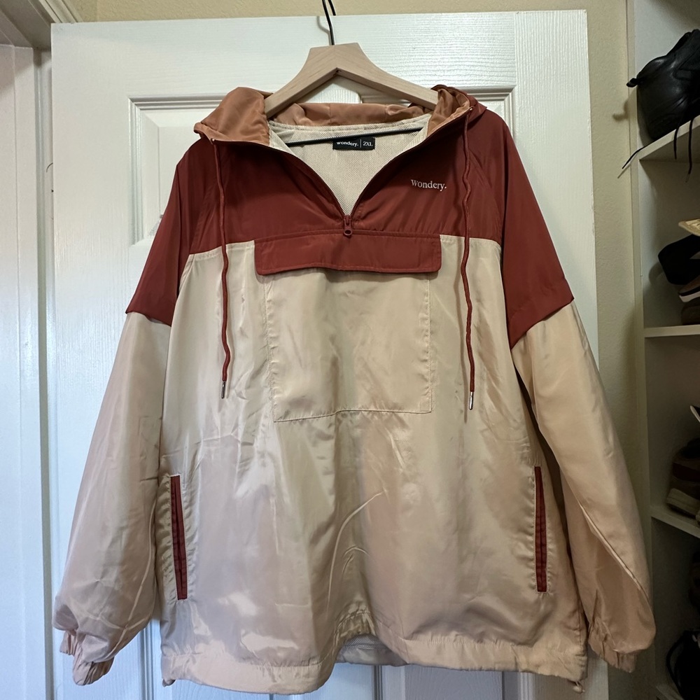 Women's Blush and Maroon Rain Jacket